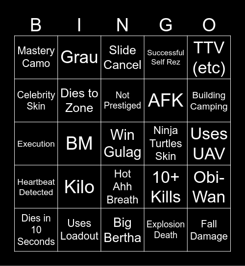 MT & Aspect Warzone Bingo Card