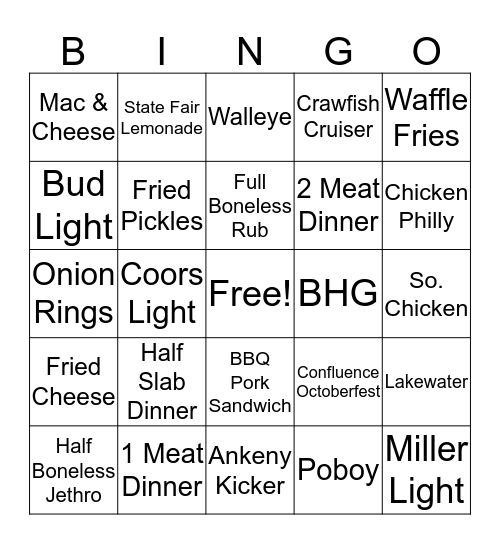 JETHRO'S Bingo Card