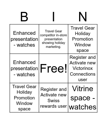 Visual Merchandising Bingo Card