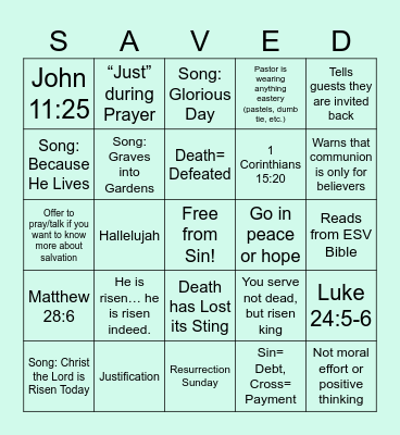 Easter Bingo Card