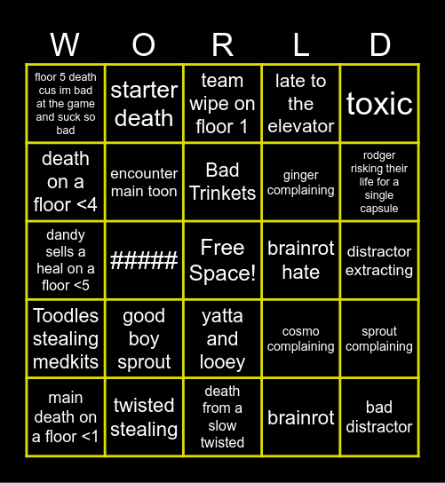 Dandys Bingo Card