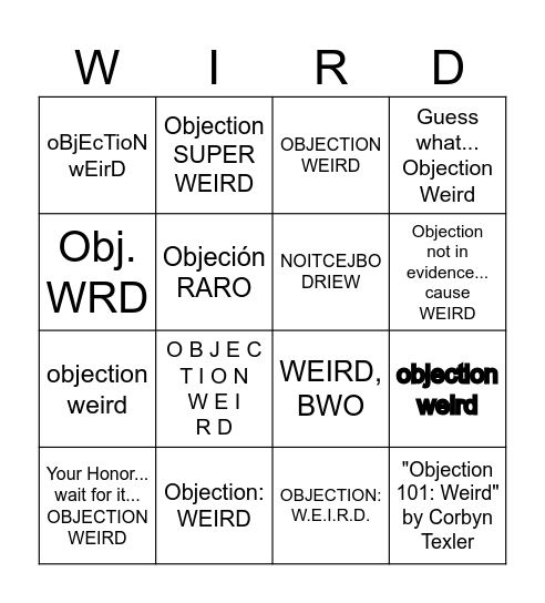 COURTBYN TERRORISM* Bingo Card