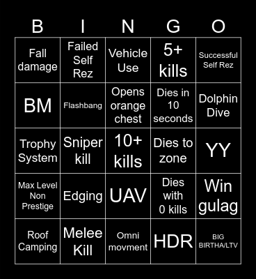 D3LTA's Warzone Bingo Card