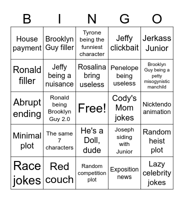 SML Bingo Card