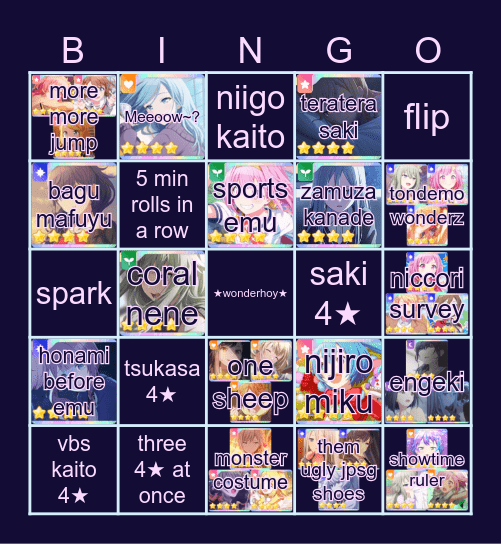 Emu pulls Bingo Card