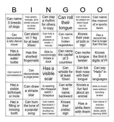 MOJMILAN Bingo Card