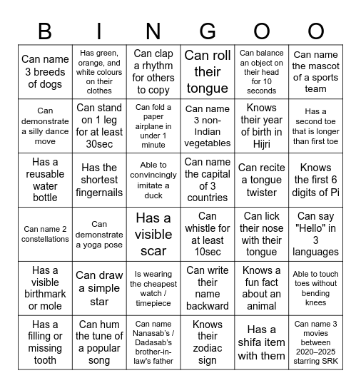 MOJMILAN Bingo Card