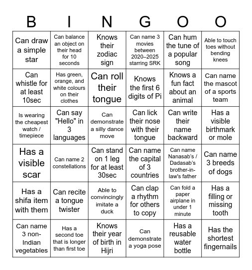 MOJMILAN Bingo Card