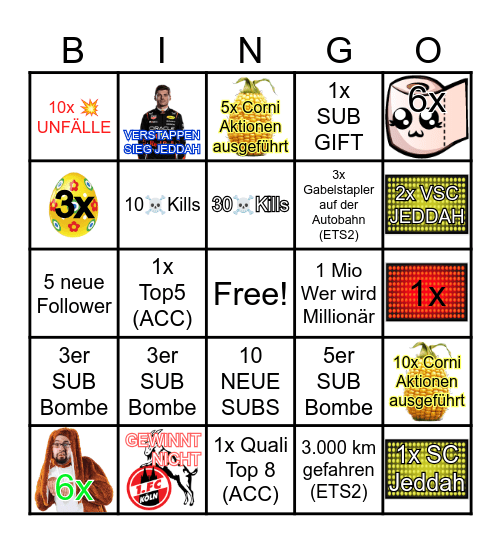 DICOs OSTER XtremeBingo Card