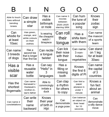 MOJMILAN Bingo Card