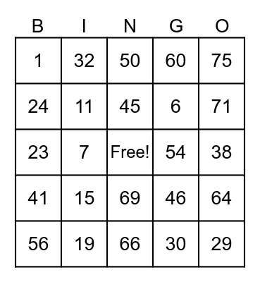 Jenalyn Arbo Bingo Card