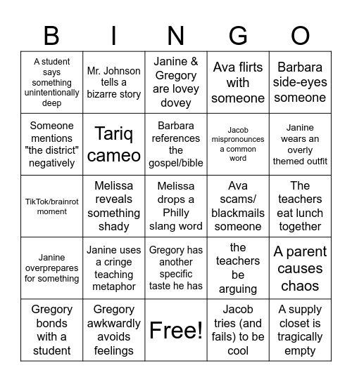 Abbot Elementary Bingo Fundraiser Event Bingo Card