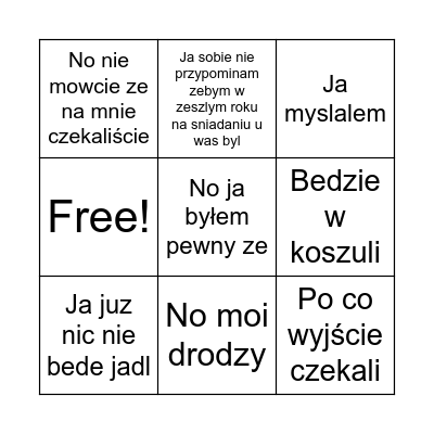 Zygi Wielkanoc Bingo Card