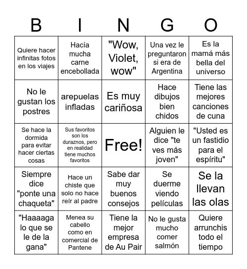 Cumpleaños Ma Bingo Card