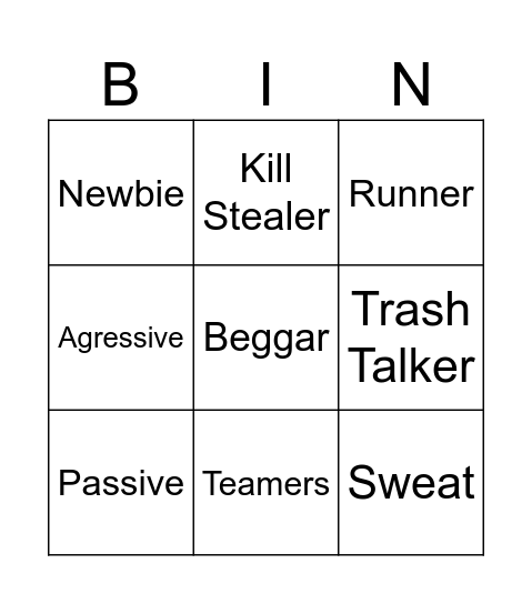 The Strongest Battlegrounds Bingo Card