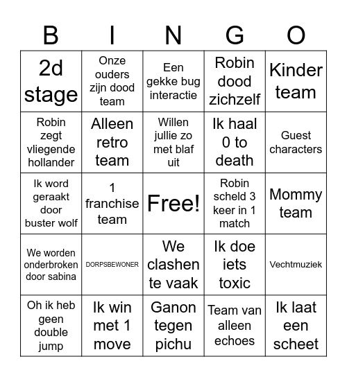 Smash Bingo Card