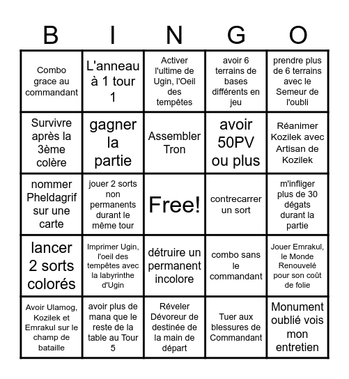 Eldrazi Incusion Bingo Card