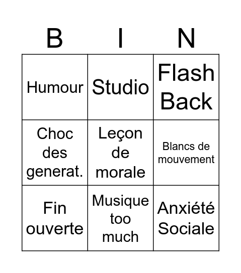 PréSHOT 2eme Bingo Card