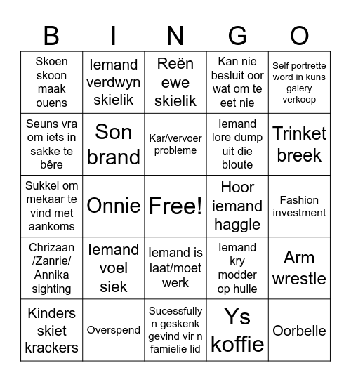 Skou bingo Card
