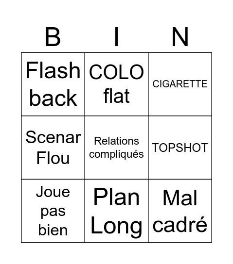 PréSHOT 2eme Bingo Card