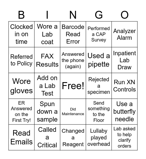 LAB WEEK 2025 Bingo Card