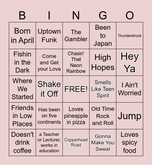 QR Code Bingo Card