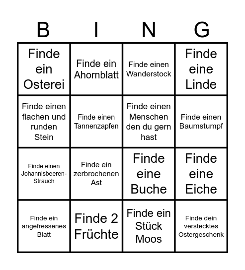 Das Osterhasen-Bingo Card