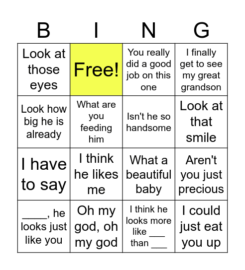 Anita Meeting Alfie Bingo Card