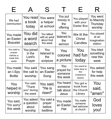 Happy Easter! Bingo Card