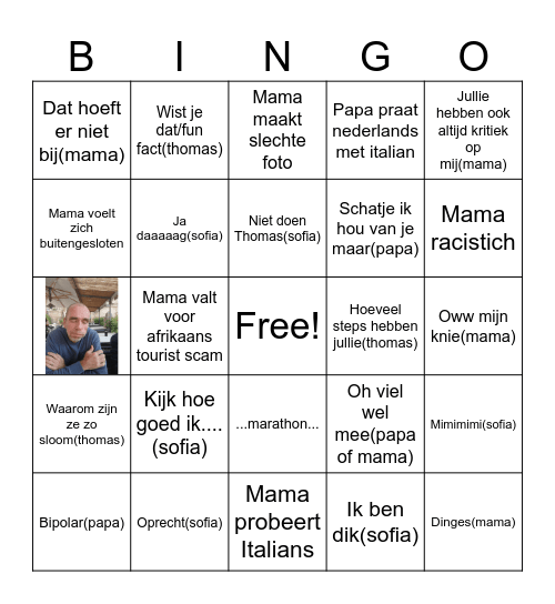Nolles bingo Card