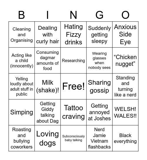 Jam Bingo Card