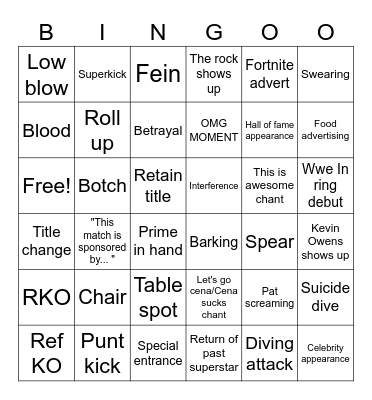 Ollie's bingo card Bingo Card