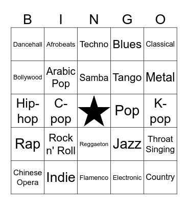 ♡MUSICAL BINGO!♡ Bingo Card