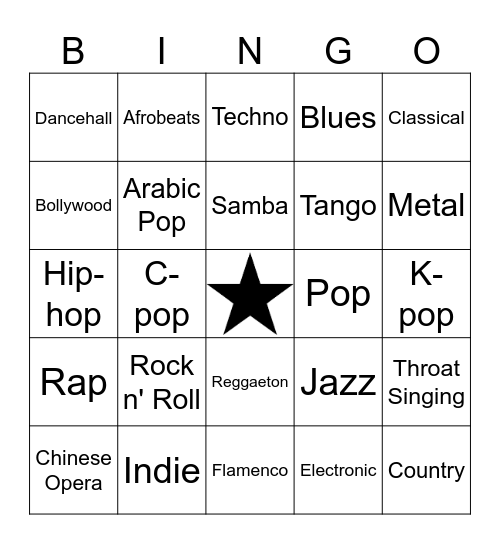 ♡MUSICAL BINGO!♡ Bingo Card