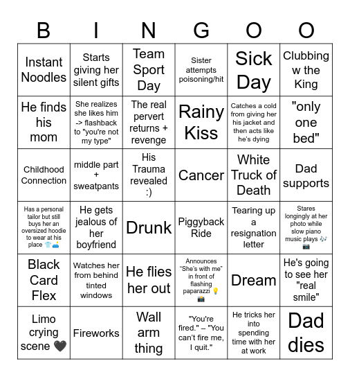 KING THE LAND BINGO Card