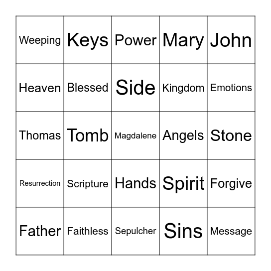 4.20.25_John 20 Bingo Card