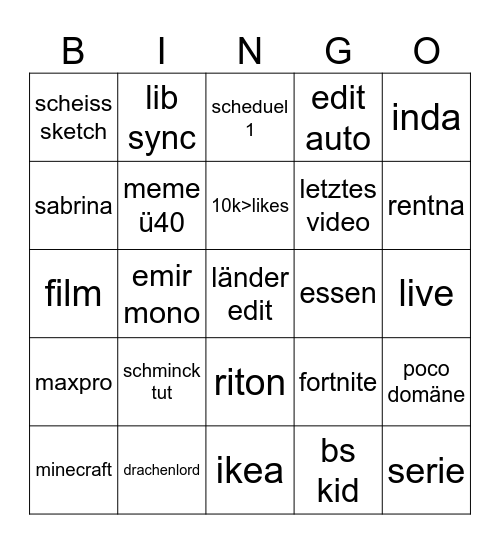 tt bing Bingo Card