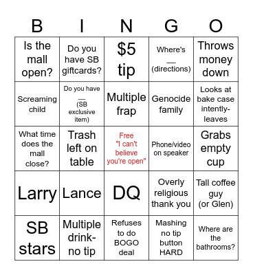 CAFE EASTER BINGO Card
