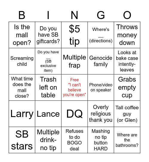 CAFE EASTER BINGO Card