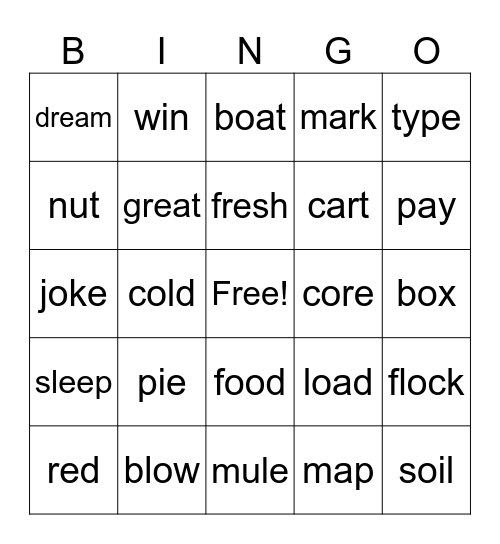 G2A2 W11 Phonics Sounds Bingo Card