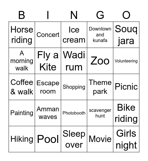Hot girls summer Bingo Card