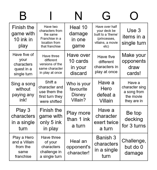 April Lorcana Bingo! Bingo Card