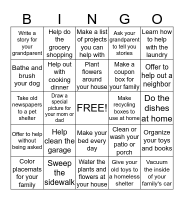 SUMMER SERVICE BINGO Card