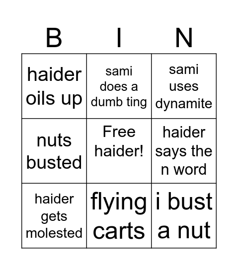 skibidi Bingo Card
