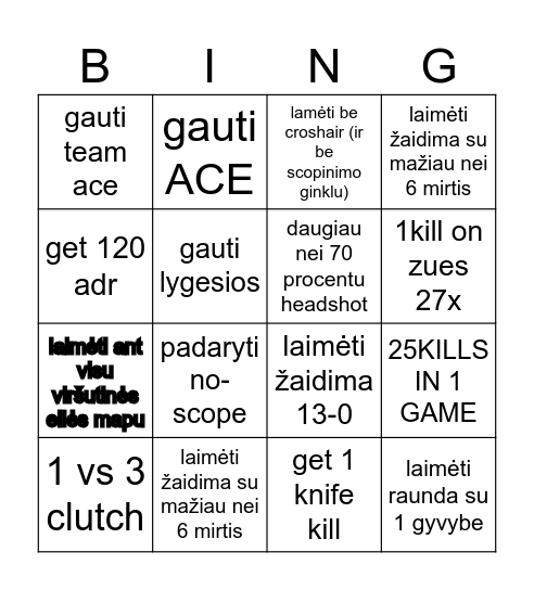 cs2 bingo su Kajus Bingo Card