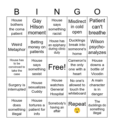 house md. Bingo Card