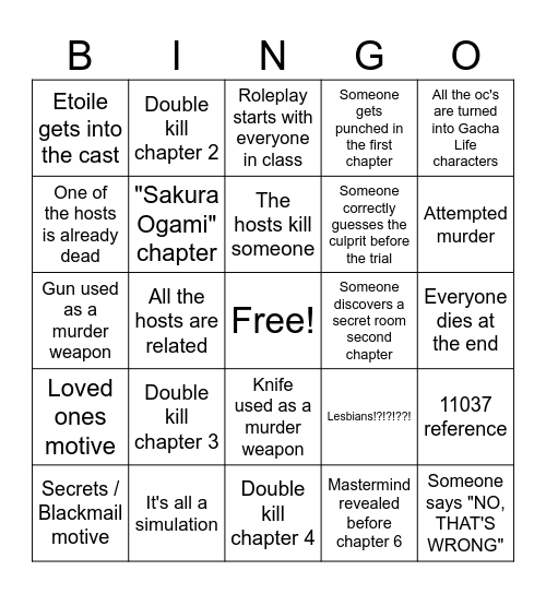 Marione Boulevard Bingo Card