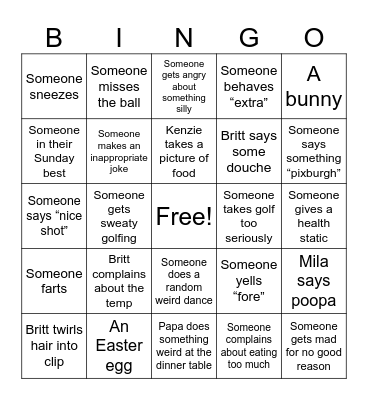 Easter Bingo Card