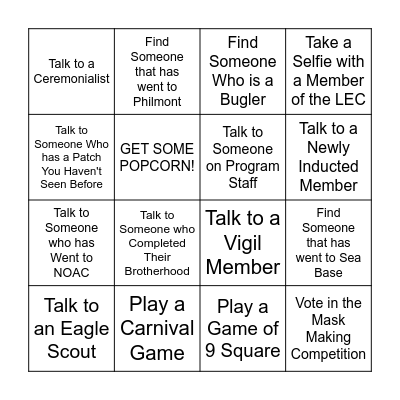 Member Bingo Card