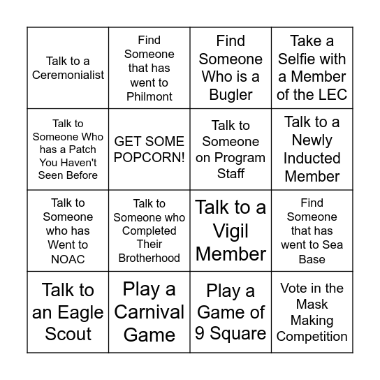 Member Bingo Card